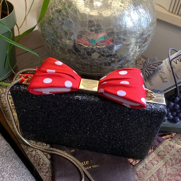 Auth. KATE SPADE Minnie Mousse glitter box Crosby - Picture 15 of 16
